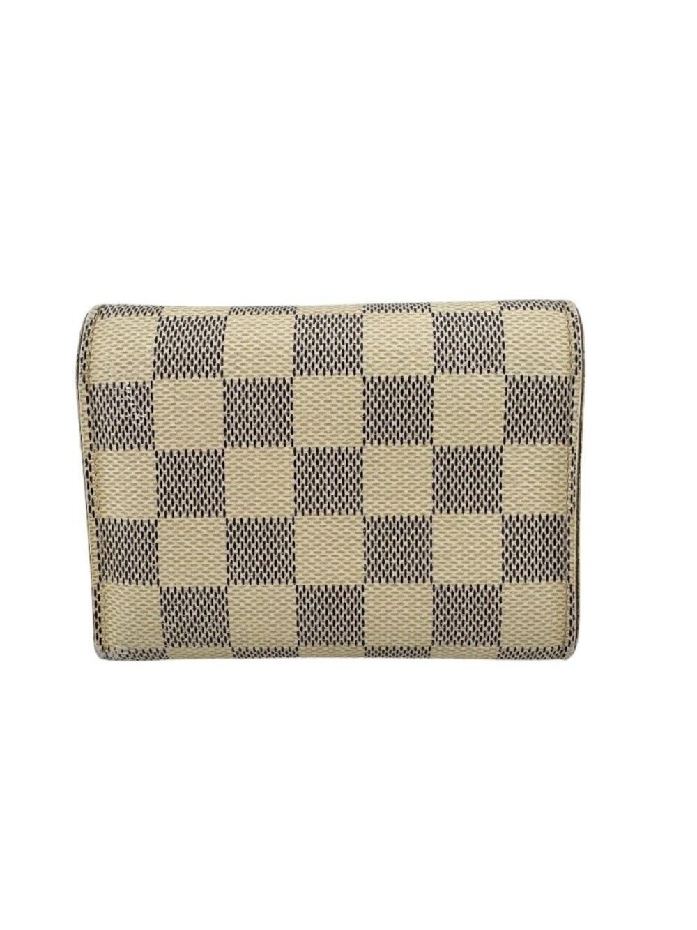 Louis Vuitton Portefeuille Victorine Damier Azur Leather Trifold Wallet White